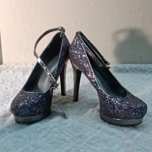 Charcoal glitter heels